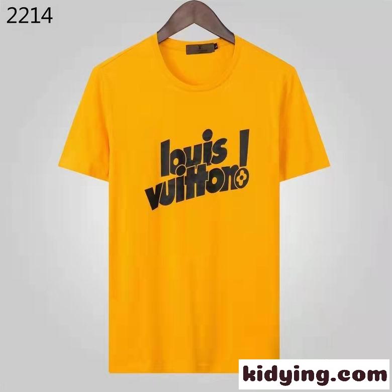 ベーシック 定番 ロゴ おしゃれ ルイ・ヴィトン Tシャツ コピー 夏 快適 通気 柔らかい クルーネック トップス 半袖-4