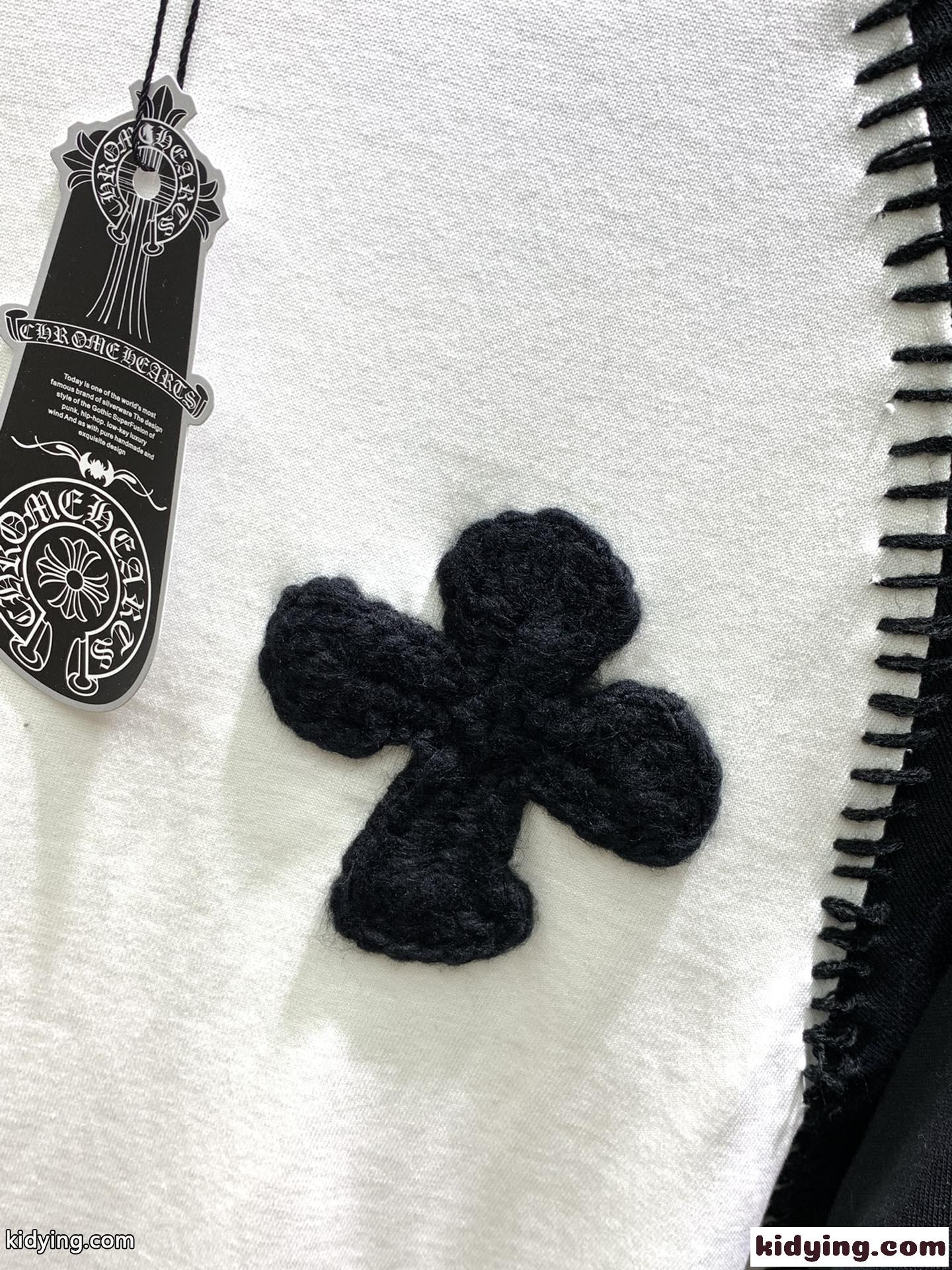 カジュアル 定番 配色 コットン 半袖Tシャツ クロムハーツ Tシャツ コピー ホワイト-2