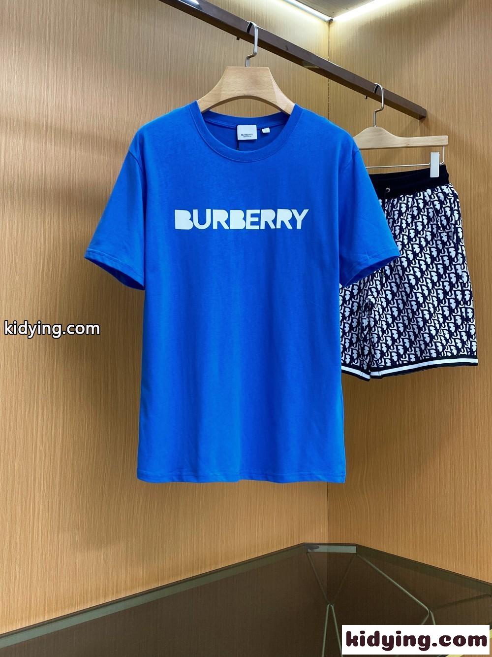 男女兼用 人気 ロゴプリント 合わせやすい バーバリー 半袖Tシャツ コピー クルーネック トップス-0
