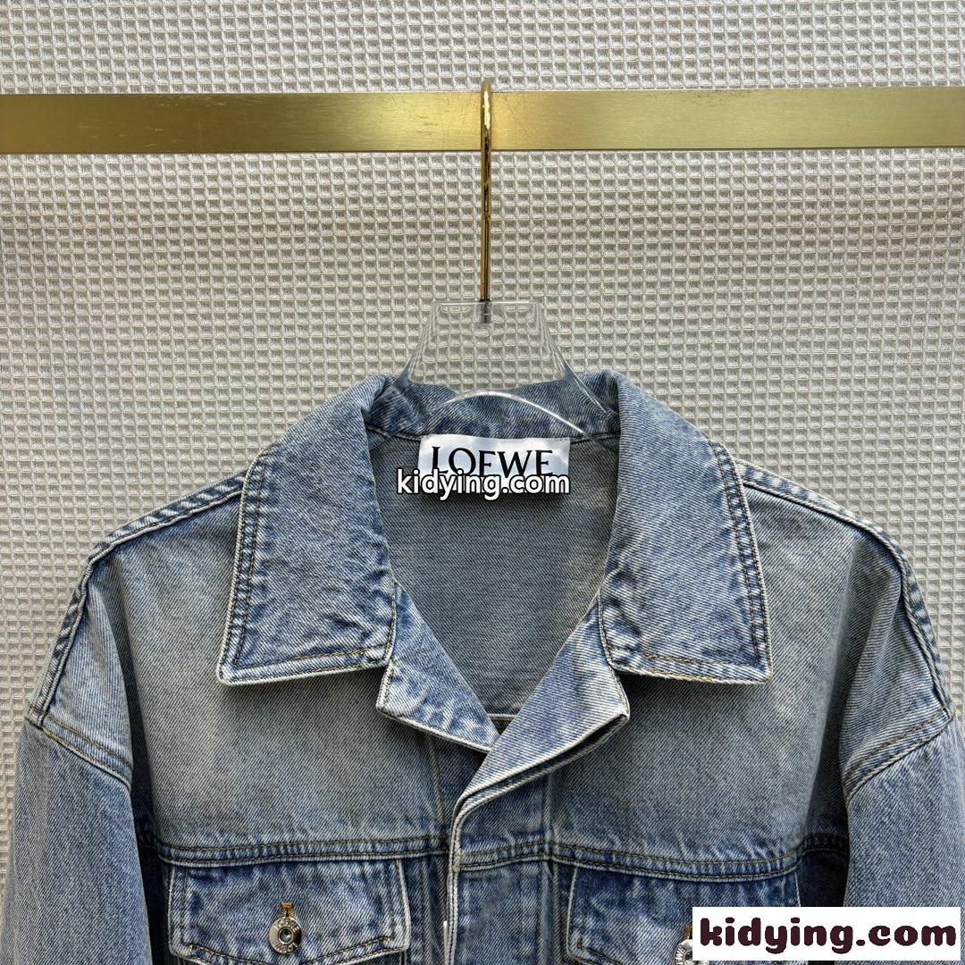チェーン付き デニムジャケット ロエベ ジャケット コピー レディース-2