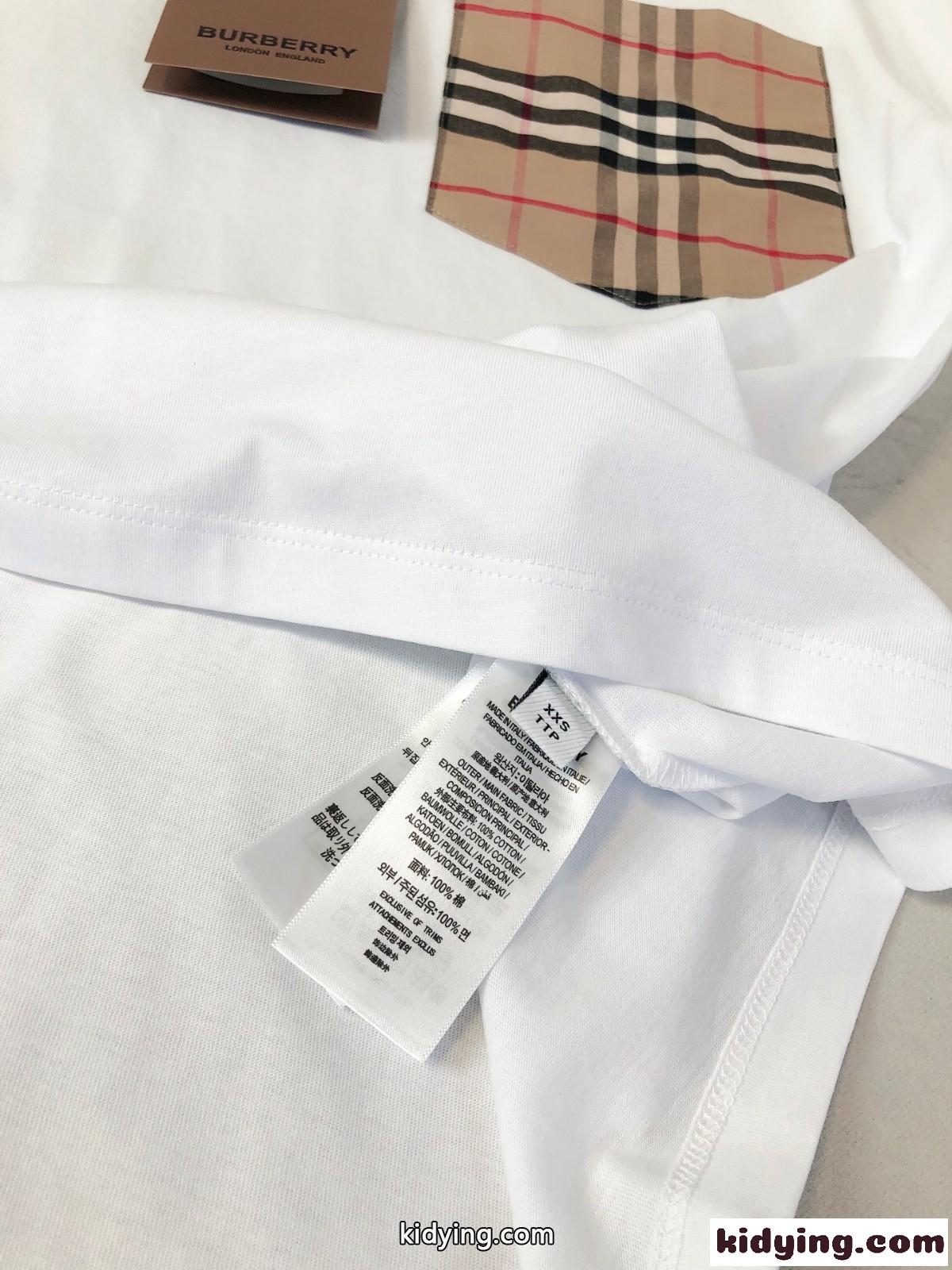 バーバリー Tシャツ コピー ヴィンテージチェックポケット コットン 半袖Tシャツ-4