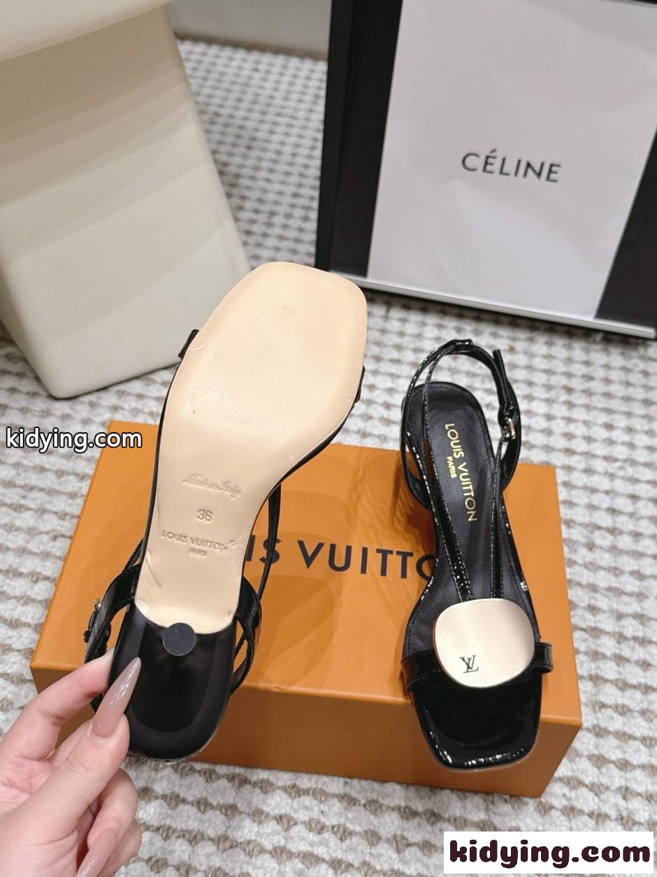 おしゃれ 洗練された LV トレジャーサンダル ルイ・ヴィトン サンダル コピー ブラック-3