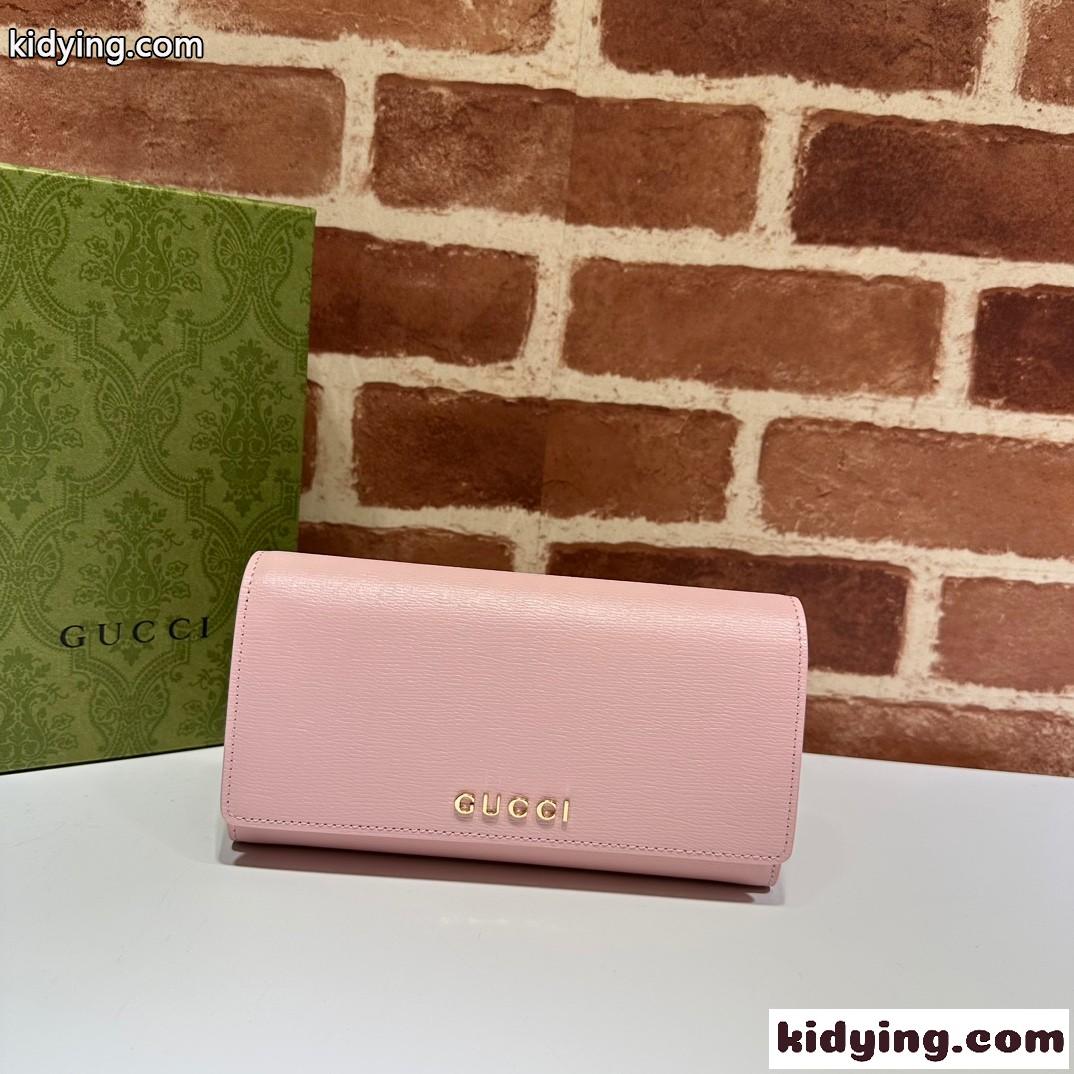 ロゴ入り コンチネンタルウォレット グッチ 財布 コピー 772638 ピンク-0