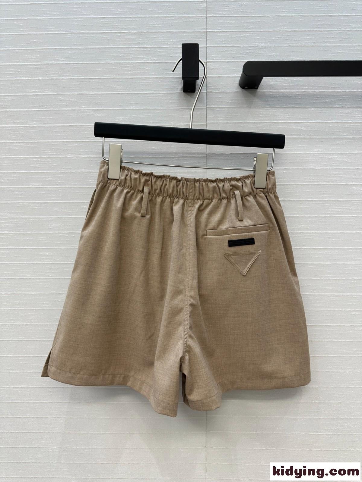 春夏 シンプル カジュアル ショートパンツ プラダ パンツ コピー ベージュ-4