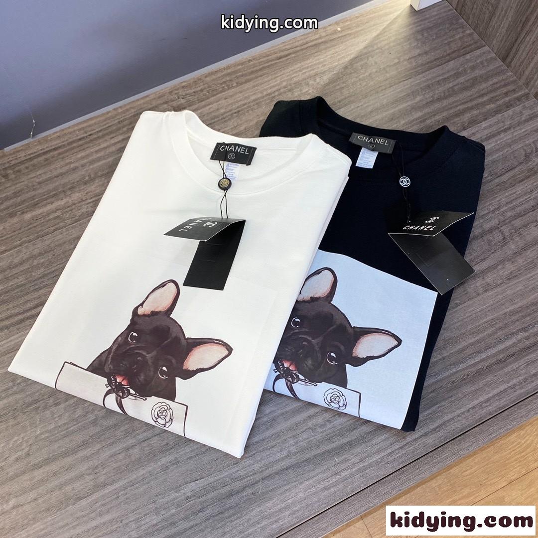 オシャレ ベーシック 合わせやすい シャネル tシャツ メンズ コピー 春夏 新作 プリント クールネック ホワイト ブラック-0