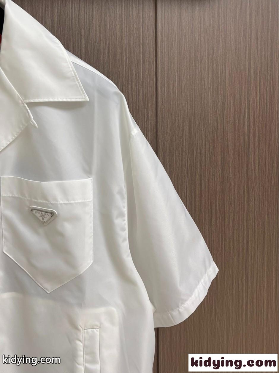 人気 洗練された Re-Nylon 半袖シャツ プラダ シャツ 偽物 ホワイト-2