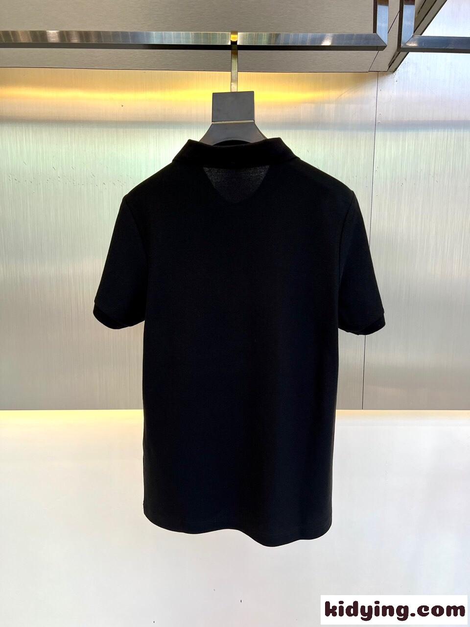カジュアル ロゴ エルメネジルド・ゼニア Tシャツ コピー メンズ 半袖 ポロシャツ ブラック-4
