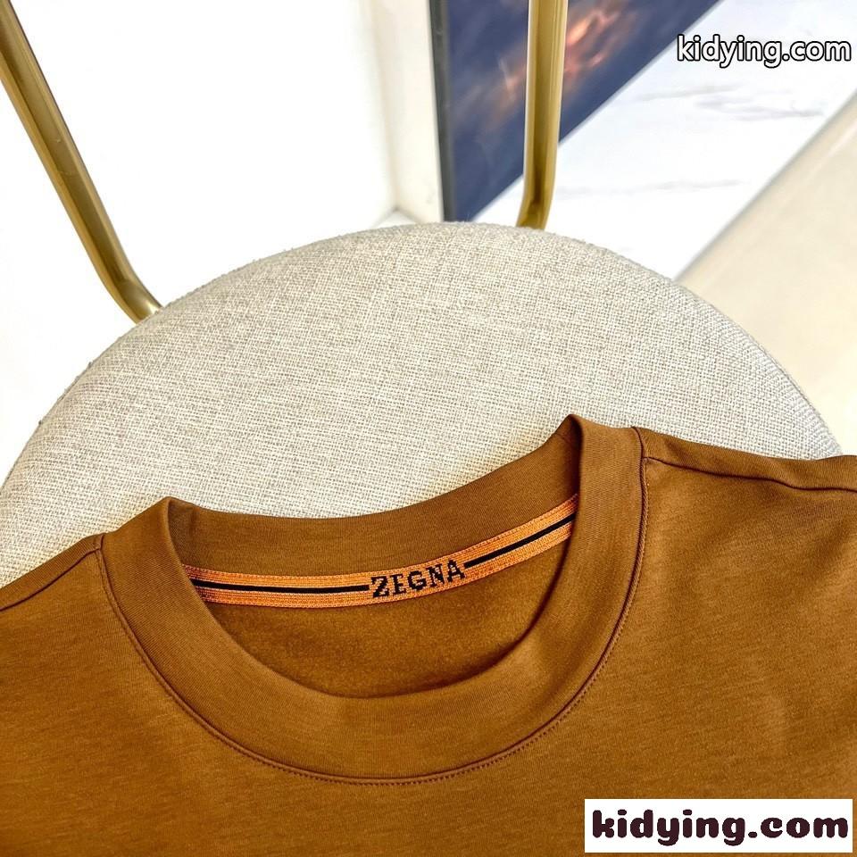 シンプル 無地 合わせやすい 長袖Tシャツ エルメネジルド・ゼニア Tシャツ コピー-4