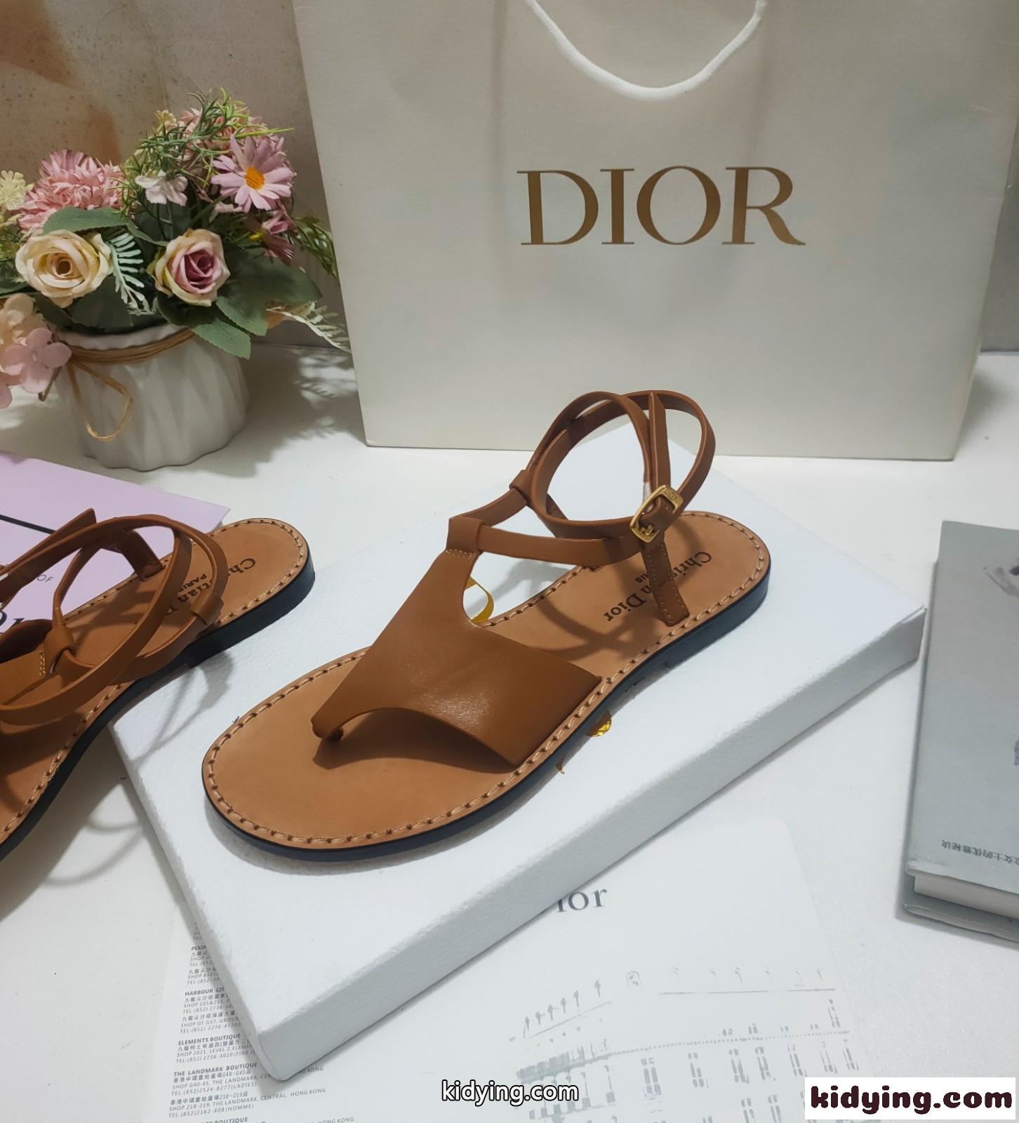 Dioriviera Dior Sun ビーチサンダル クリスチャン・ディオール サンダル コピー ブラウン-4
