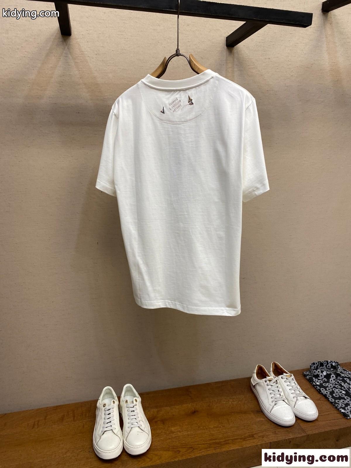 エンブロイダリー コットンTシャツ ルイ・ヴィトン Tシャツ スーパーコピー-2