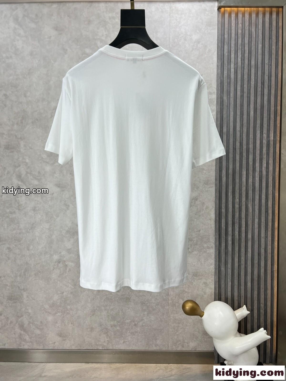 お洒落 プリント エルメス Tシャツ コピー クルーネック 半袖Tシャツ ホワイト-2