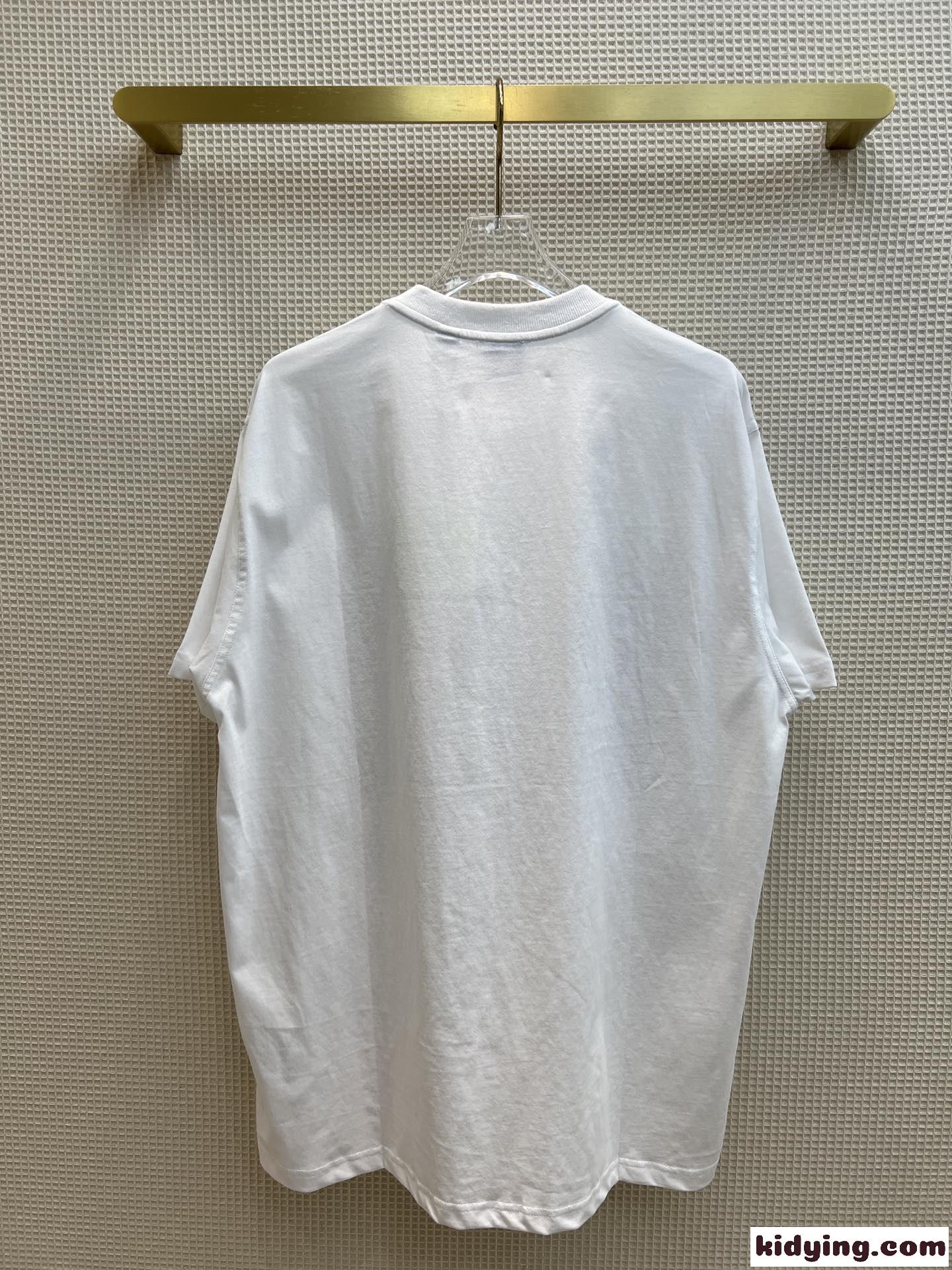 ユニセックス バーバリー Tシャツ コピー ゆったり クルーネック コットン 半袖 トップス-2