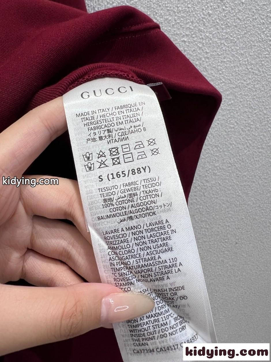 プリント コットンフリース スウェットシャツ グッチ Tシャツ 偽物 ボルドー-4