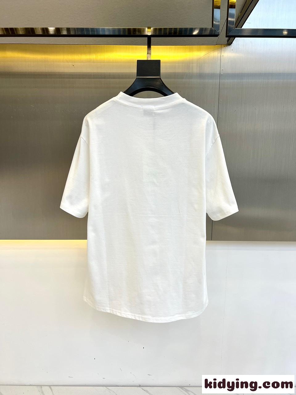 バーバリー Tシャツ コピー カジュアル リラックス プリント 半袖Tシャツ ホワイト-4