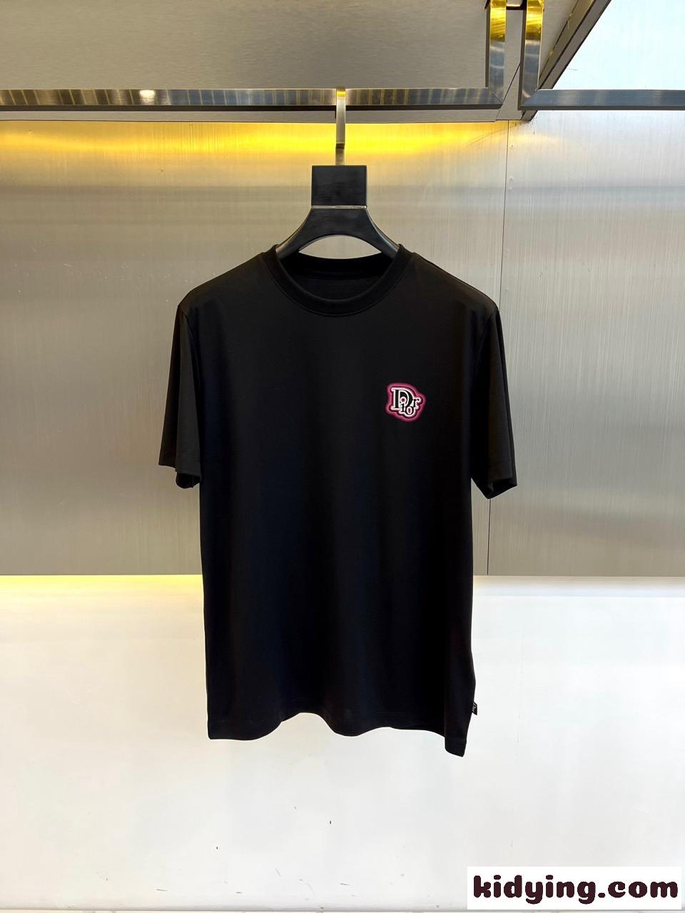 シンプル クリスチャン・ディオール Tシャツ コピー クルーネック 半袖Tシャツ ブラック-0