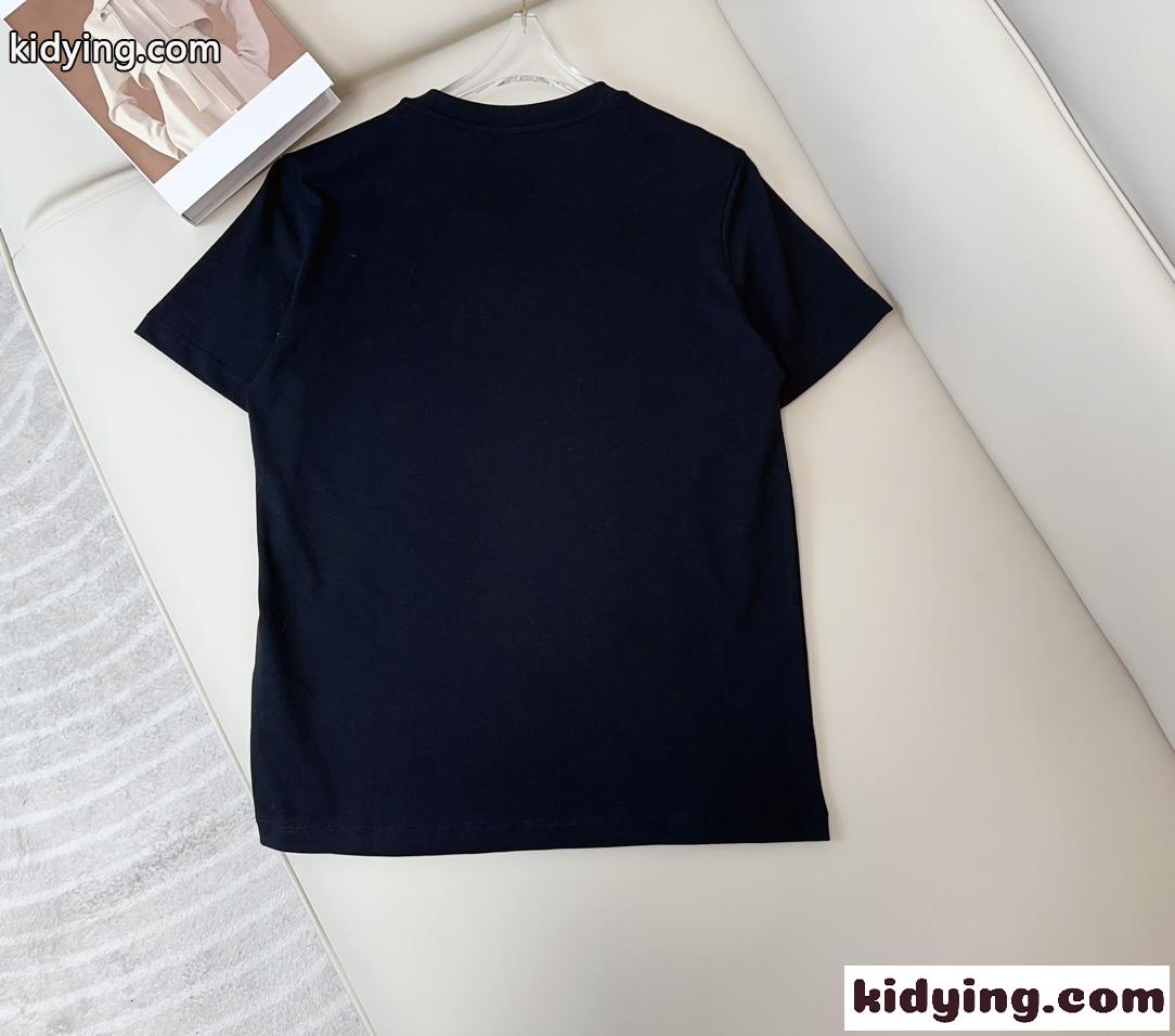 シンプル コットン ロゴTシャツ イヴ・サンローラン Tシャツ コピー ブラック-0