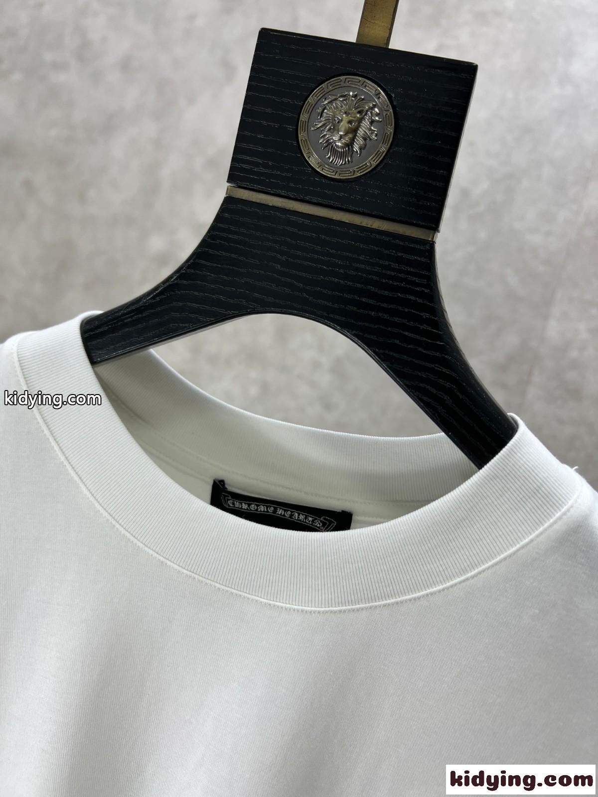 カジュアル クロムハーツ Tシャツ 偽物 クルーネック 半袖Tシャツ ホワイト-2