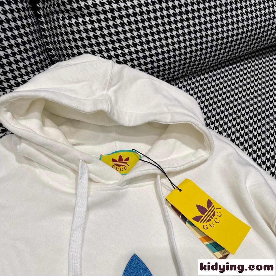 Adidas x Gucci 刺繍 フード付き ロゴ グッチ パーカー コピー 長袖 プルオーバー-2