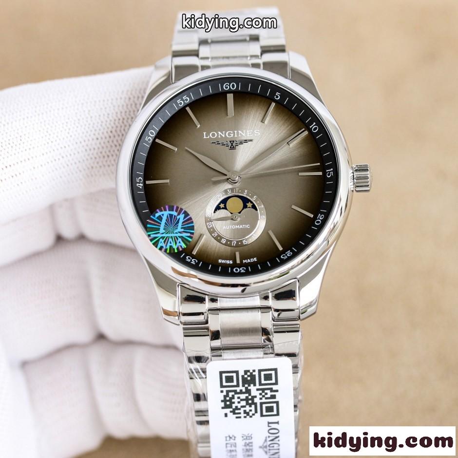 人気 エレガント ムーンフェイズ 日付表示 ロンジン 時計 偽物 40mm-0