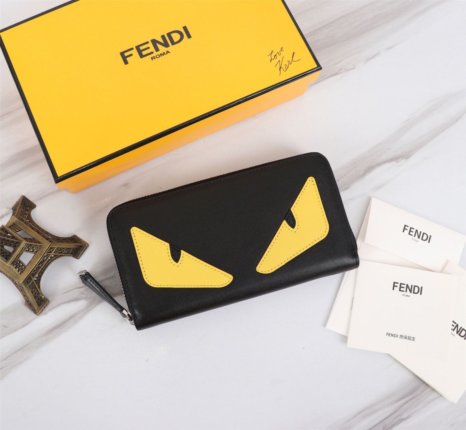 FENDI バグズアイ レザー 長財布 フェンディ 財布 コピー ウォレット-2