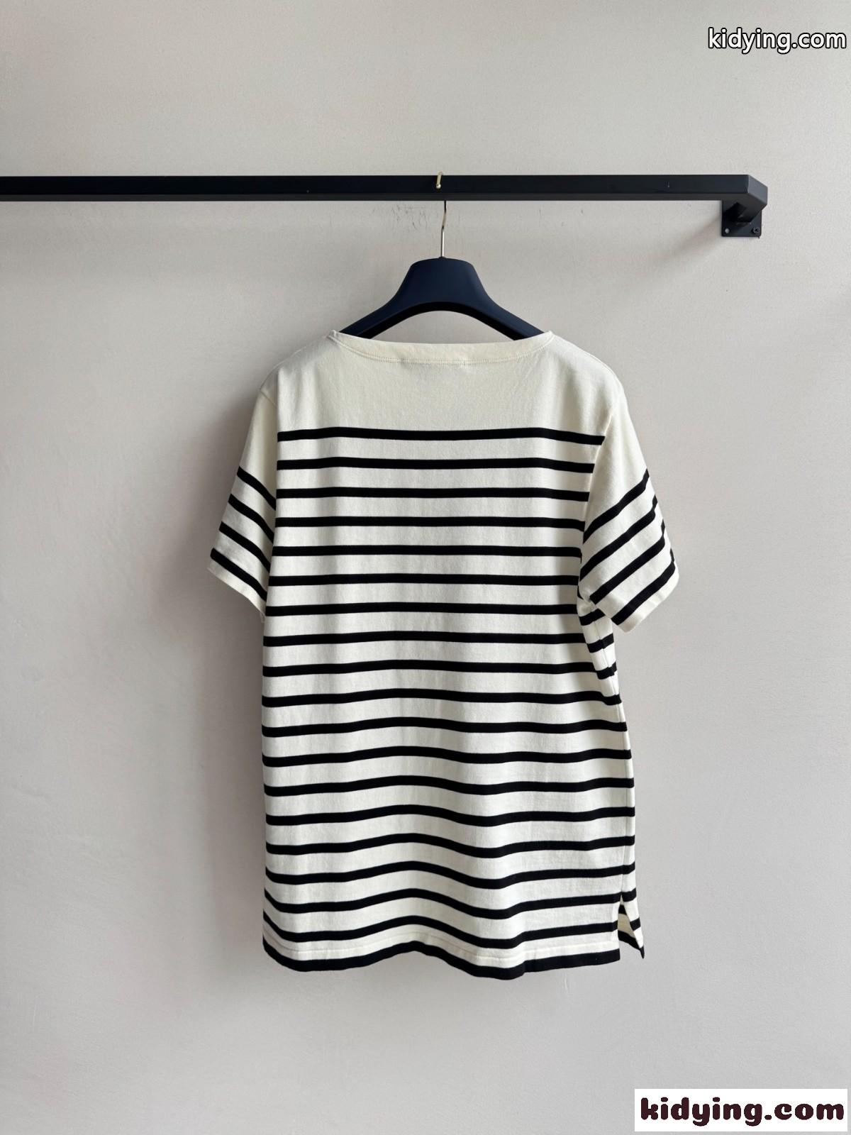 シグネチャー ストライプ ニットトップ ルイ・ヴィトン Tシャツ コピー ホワイト-0
