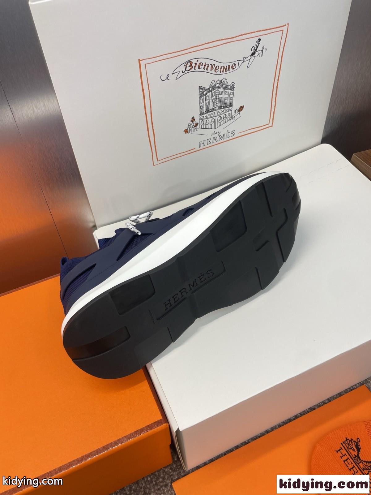 エルメス カタナ スニーカー スーパーコピー 大人 カジュアル メンズシューズ ブルー-4