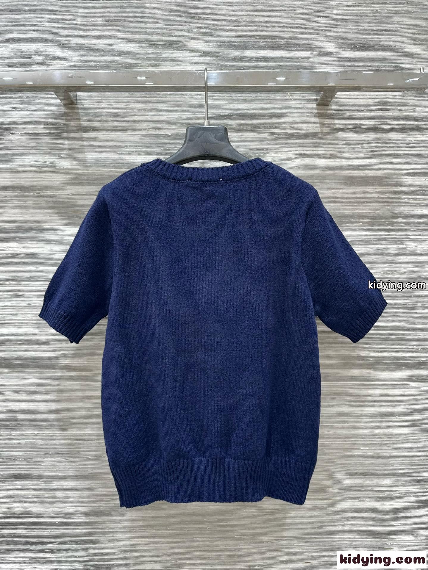 Polo ベア ウール クルーネック 半袖ニット ラルフローレン ニットウェア コピー ブルー-4