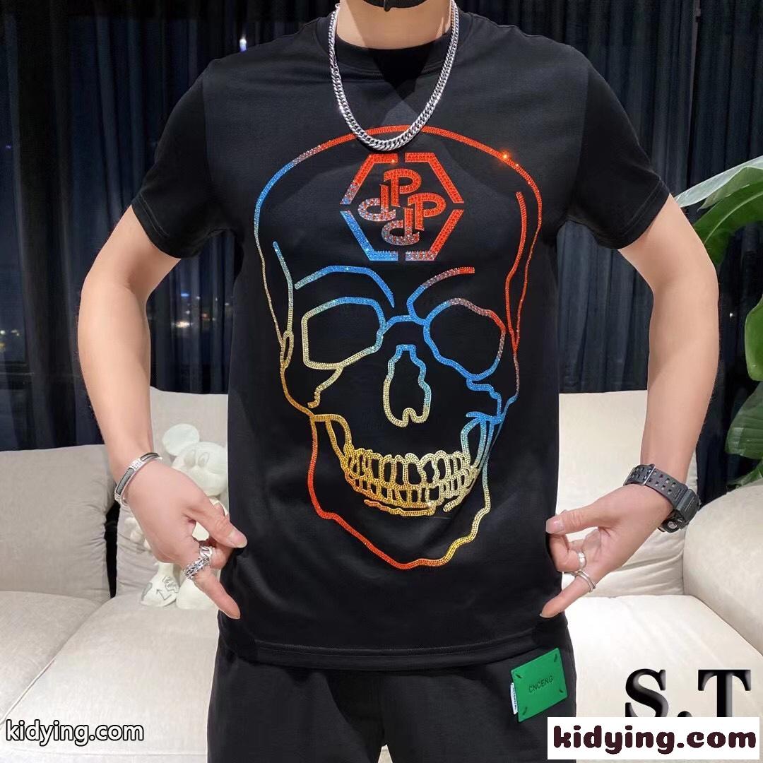 かっこいい 存在感抜群 快適 フィリッププレイン 半袖Tシャツ コピー 着心地いい クルーネック お洒落 カジュアル-1