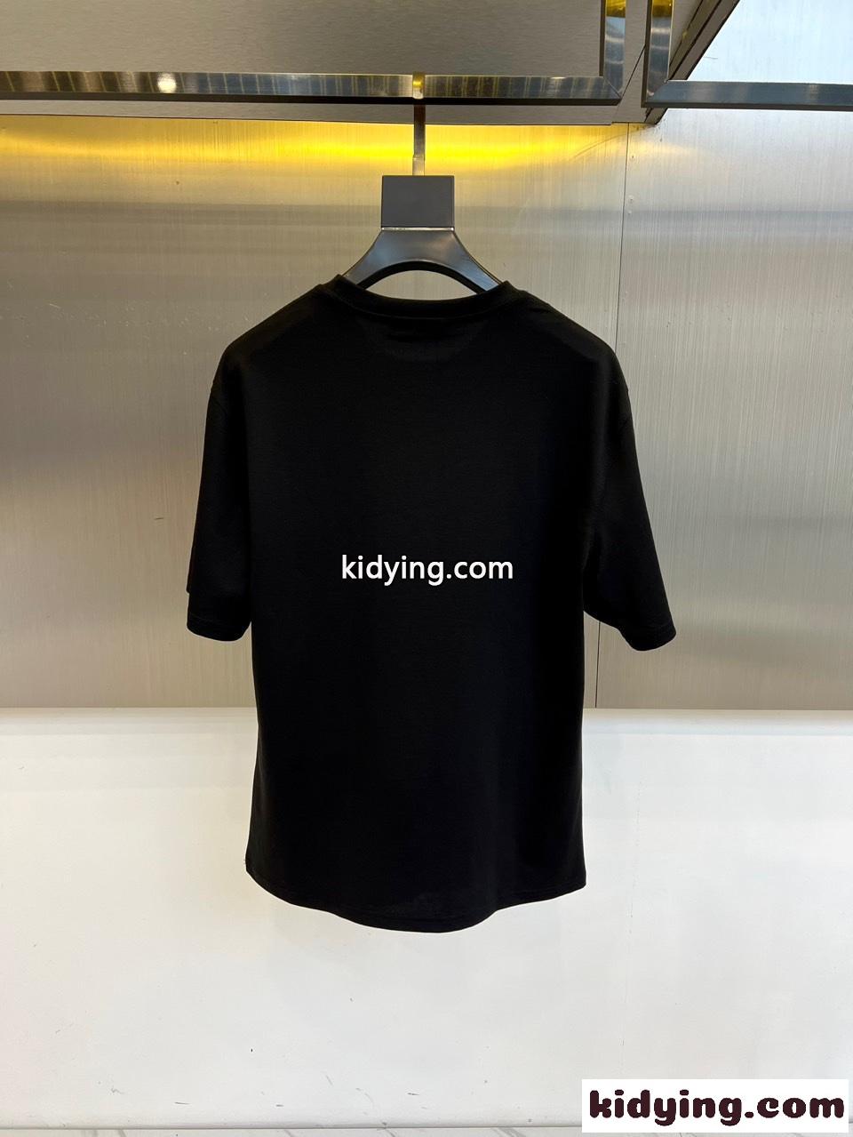 定番 ロゴ入り コットン 半袖Tシャツ クルーネック ロエベ Tシャツ 偽物 ブラック-0