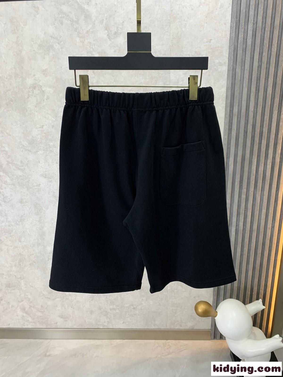 ケンゾー パンツ コピー カジュアル ロゴ メンズ ショートパンツ ブラック-1