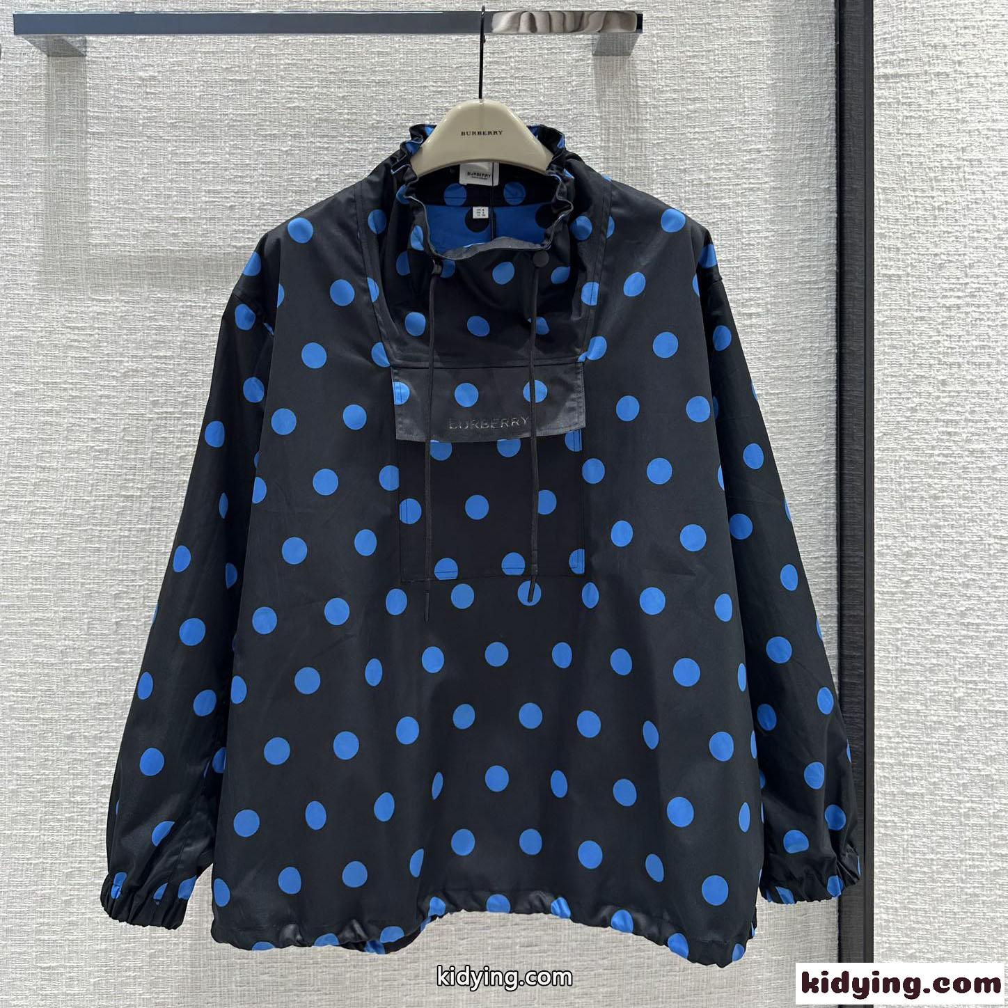 ポルカドット ナイロン オーバーサイズ バーバリー ジャケット コピー フード付き ユニセックス-2