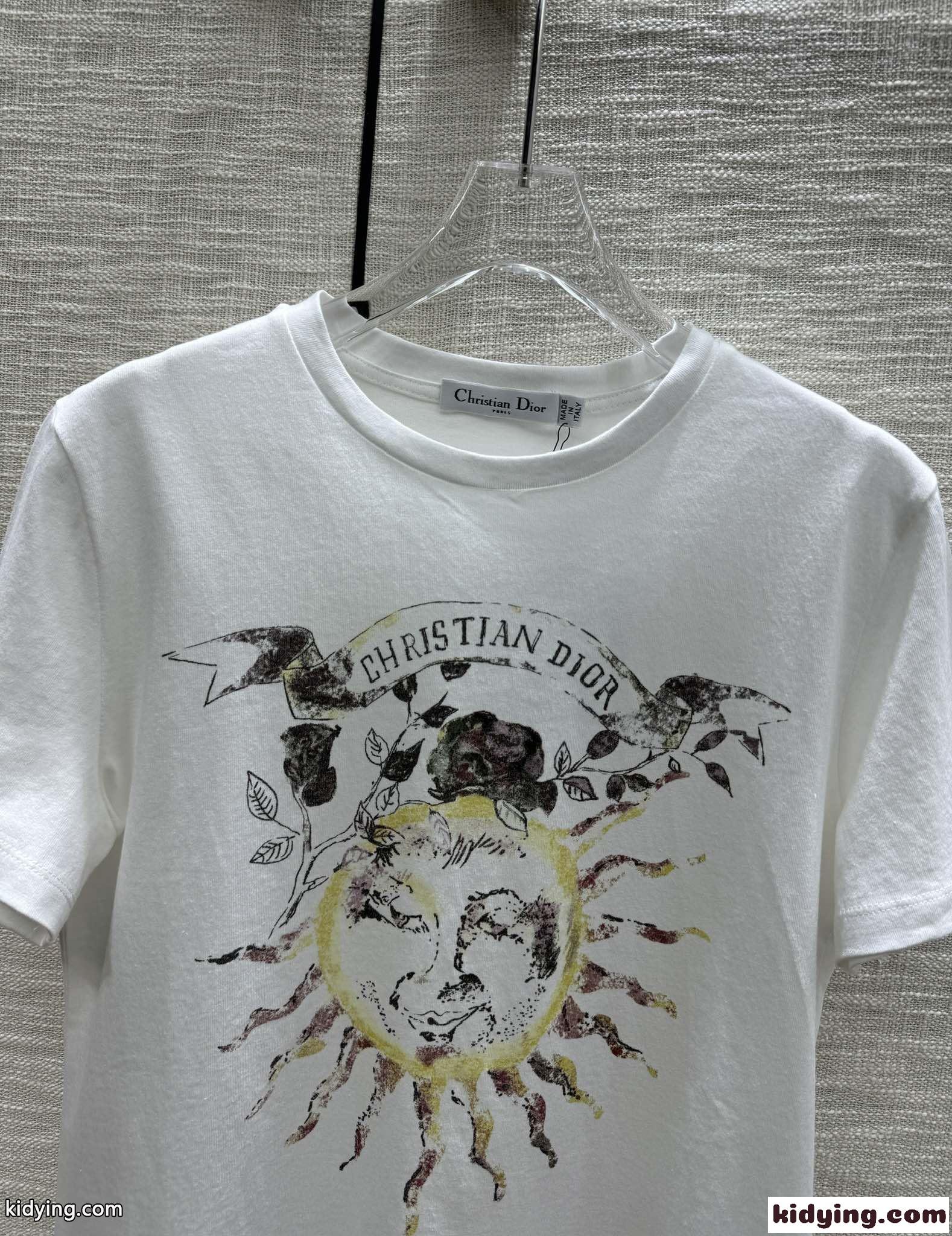 人気 コットン 半袖Tシャツ クリスチャン・ディオール Tシャツ コピー ホワイト-1