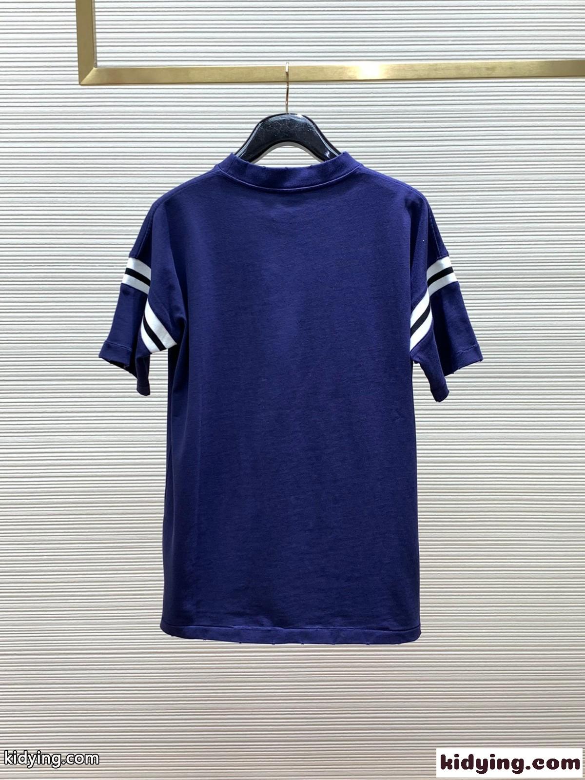 人気 カジュアル ロゴ 半袖Tシャツ クリスチャン・ディオール Tシャツ コピー ネイビー-4