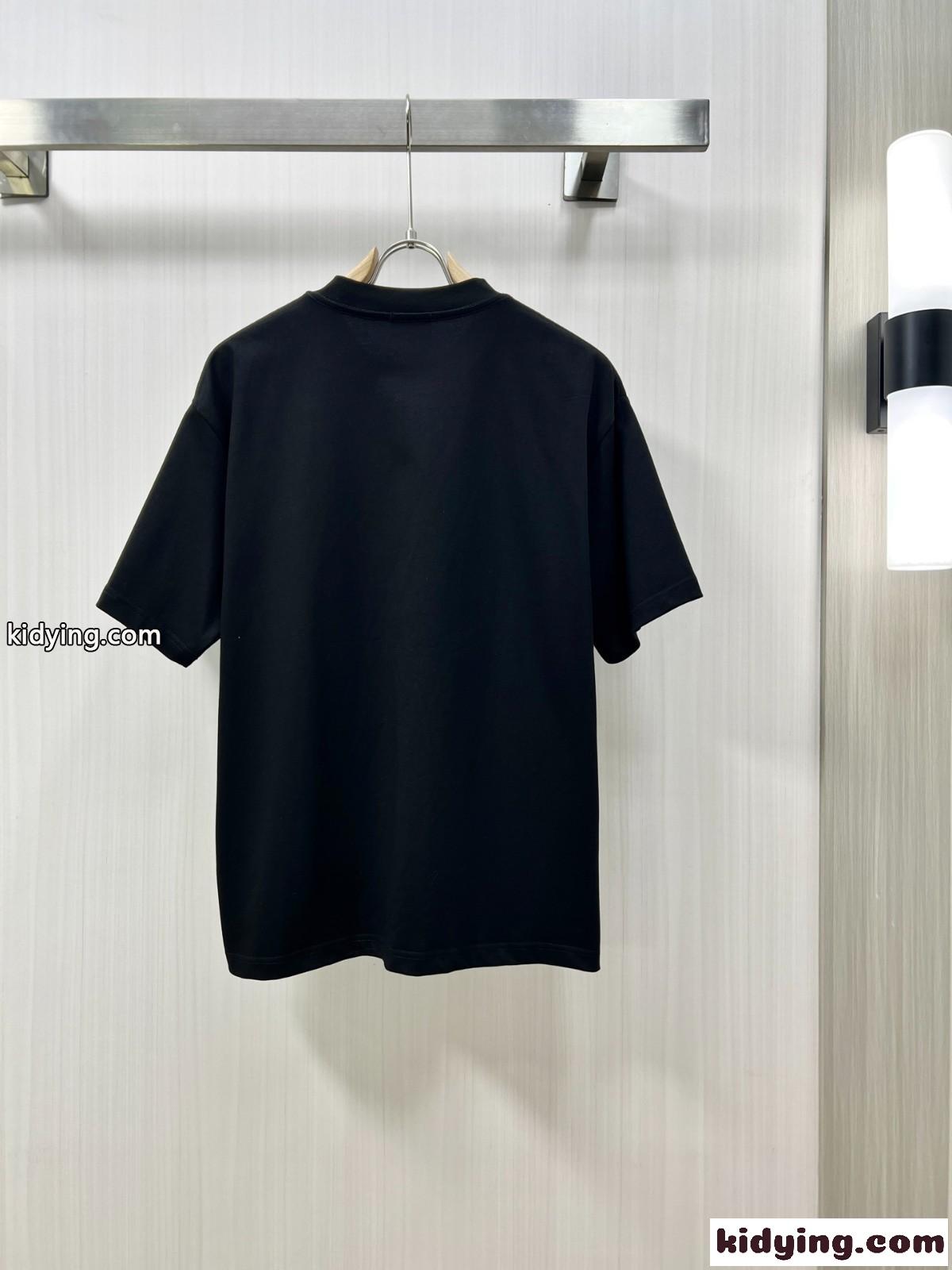 カジュアル お洒落 クルーネック 半袖Tシャツ ジバンシィ Tシャツ コピー ブラック-1