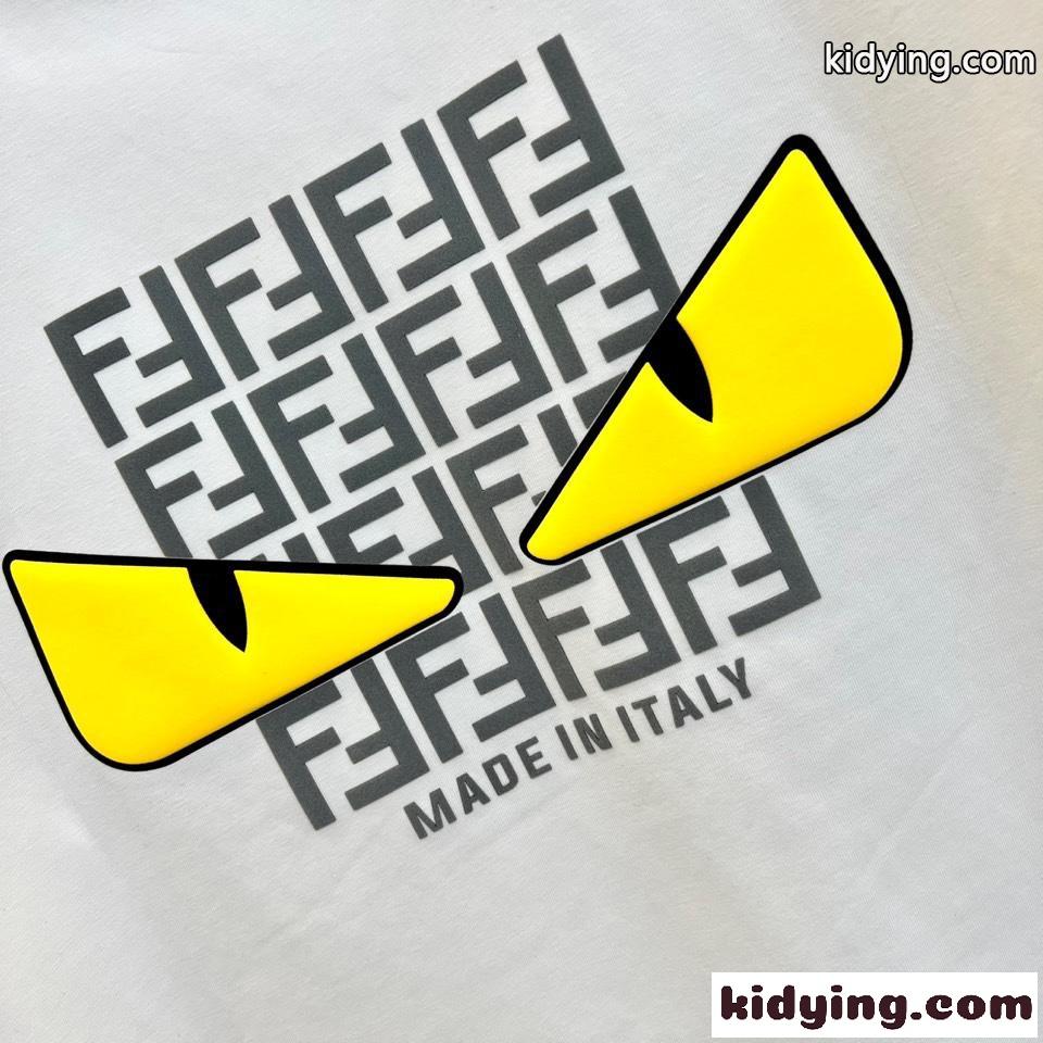 カジュアル プリント 半袖Tシャツ フェンディ Tシャツ 偽物 ホワイト-2