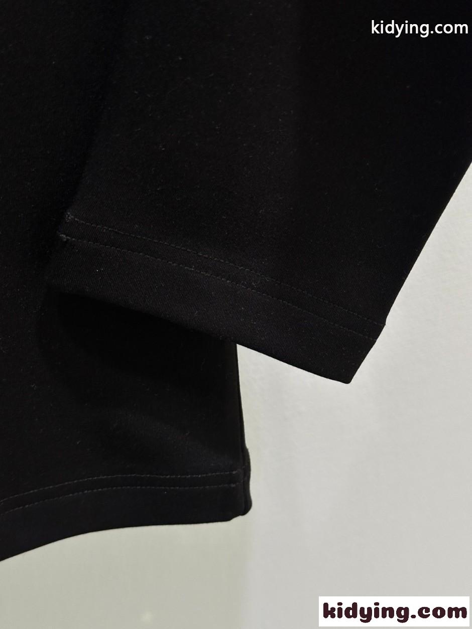 カジュアル ロゴ入り モックネック 長袖Tシャツ アレキサンダーワング Tシャツ 偽物 ブラック-0