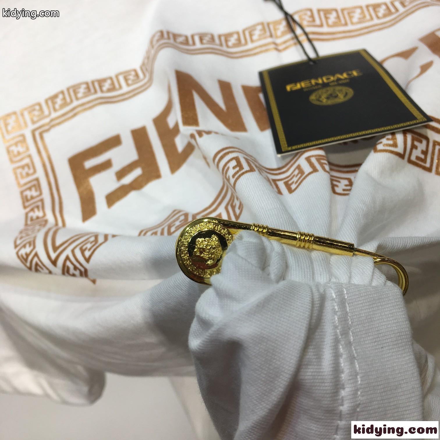 FENDI×Versace コラボ 新作 ロゴ コットン 大人気 フェンディ 半袖tシャツ コピー トップス-4