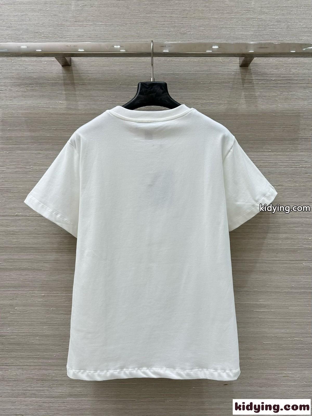 定番 新作 ブロイダリー LV Tシャツ ルイ・ヴィトン スーパーコピー 半袖Tシャツ-4