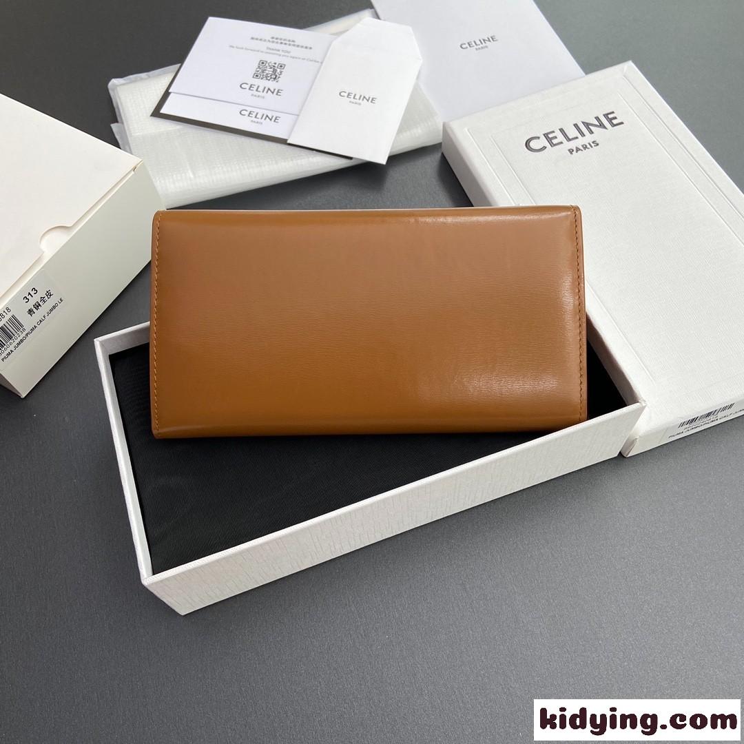 セリーヌ 財布 スーパーコピー N級品 スムースレザー 長財布 ウォレット ブラウン-2