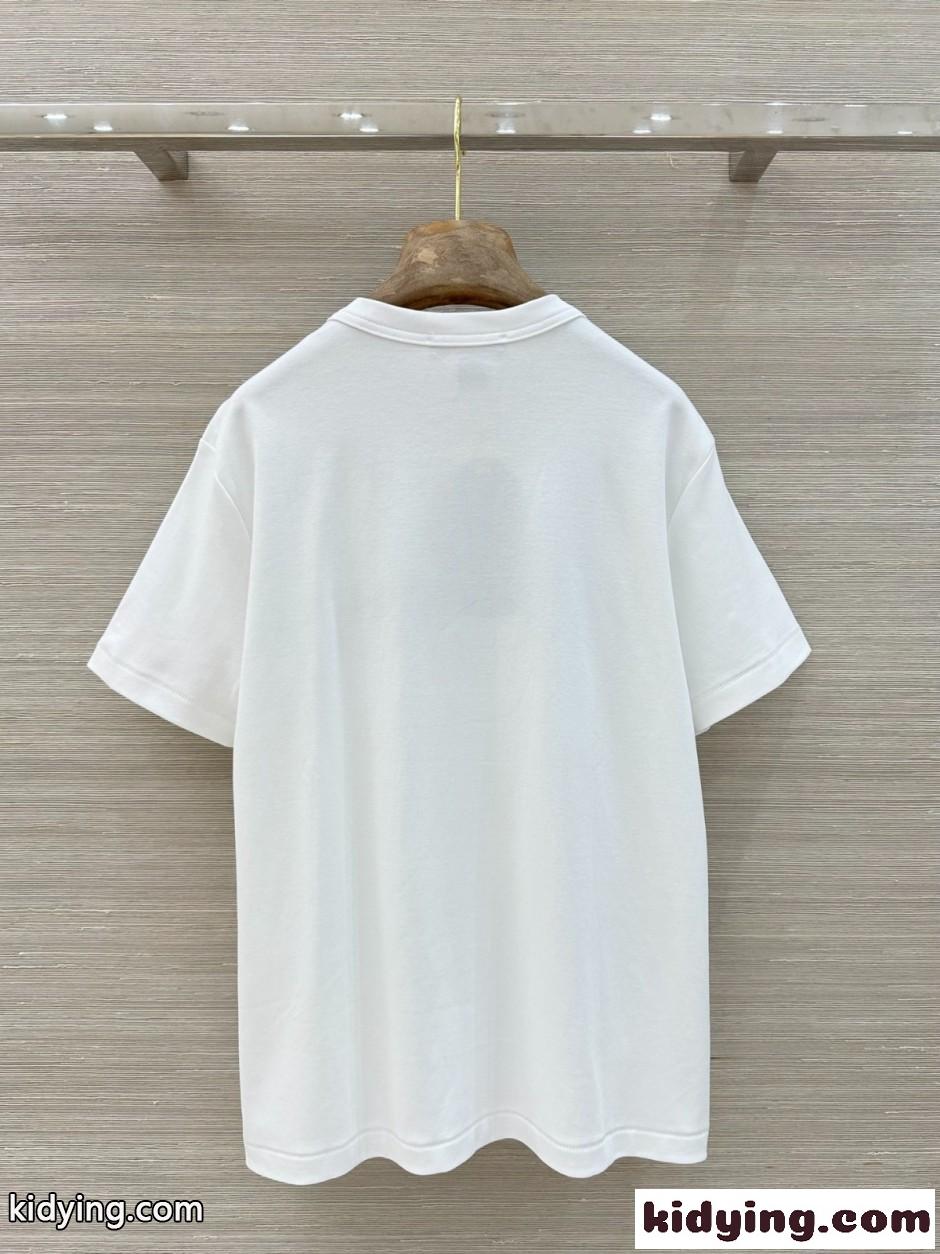レースシグネチャーTシャツ ルイヴィトン Tシャツ 偽物 コットン ホワイト-4