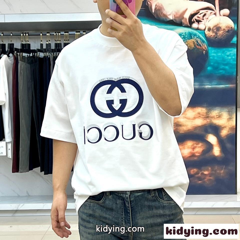 コットンジャージ リラックス 半袖Tシャツ グッチ Tシャツ コピー ホワイト-1