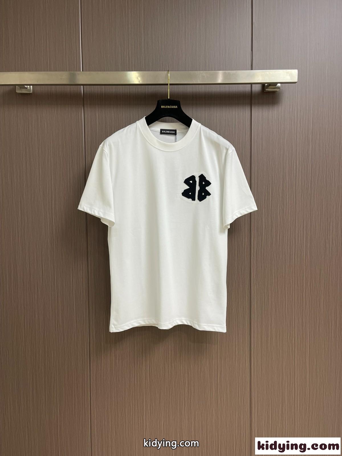 カジュアル ロゴ コットン 半袖Tシャツ バレンシアガ Tシャツ コピー クルーネック-1