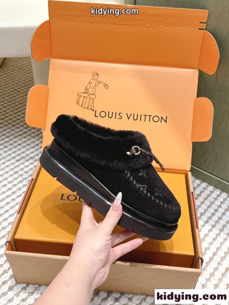 秋冬 大人気 LV SKI コルティナ ミュール ルイ・ヴィトン スーパーコピー ブラック-0