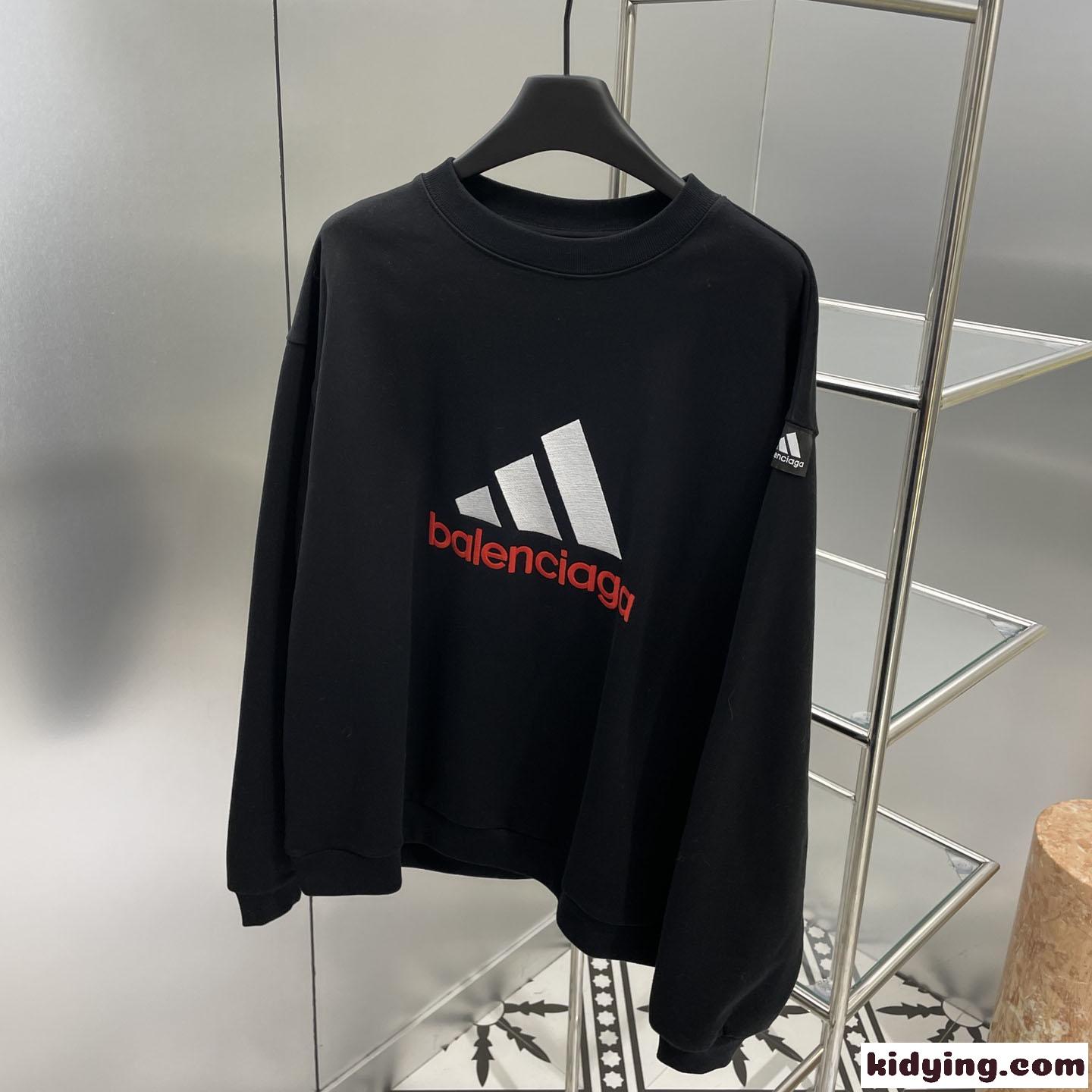 BALENCIAGA x ADIDAS オーバーサイズ スウェットシャツ バレンシアガ パーカー コピー ブラック-0