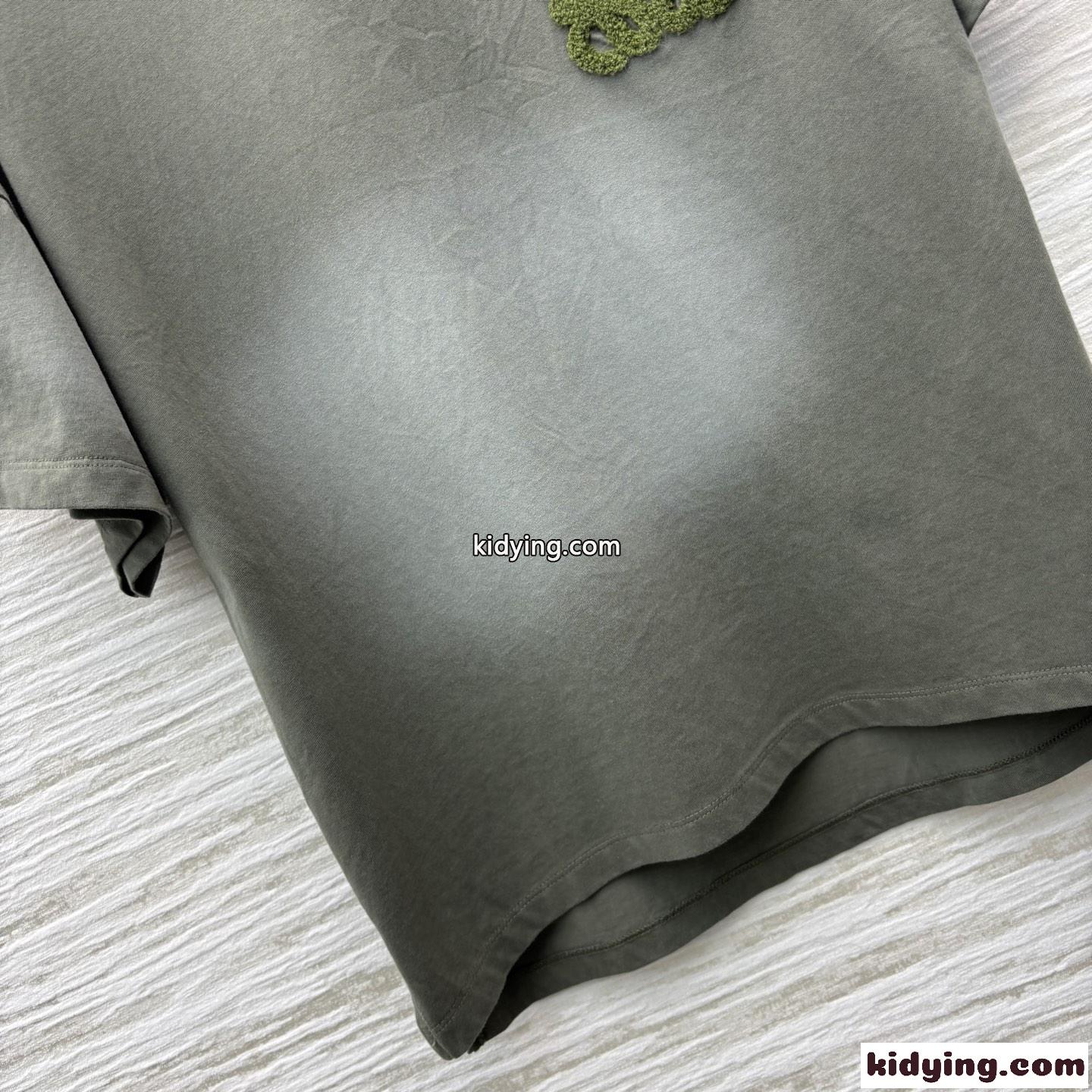 アナグラム コットン 半袖Tシャツ ロエベ Tシャツ コピー グリーン-1