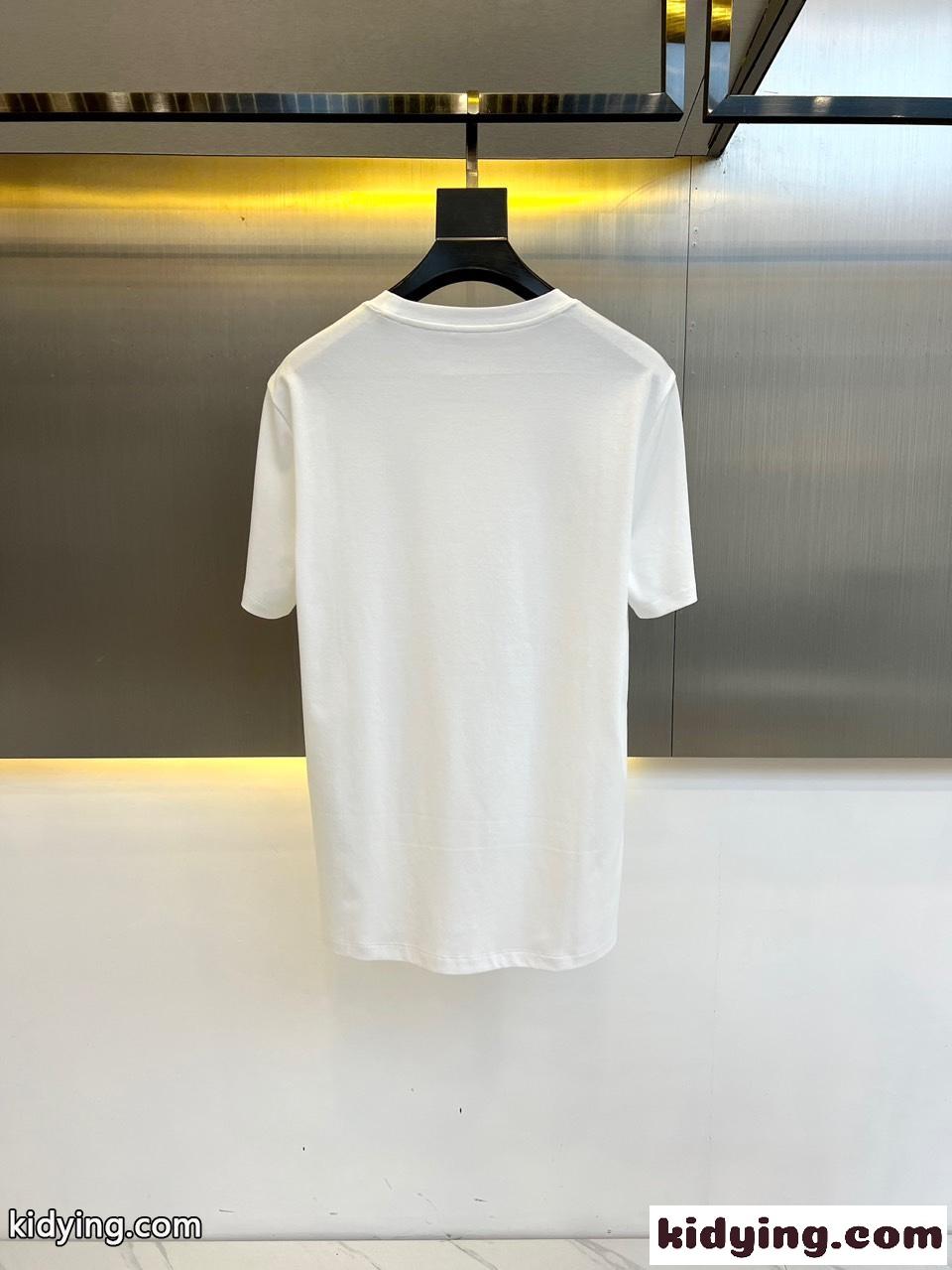 シンプル クルーネック 半袖Tシャツ バーバリー Tシャツ コピー ホワイト-3