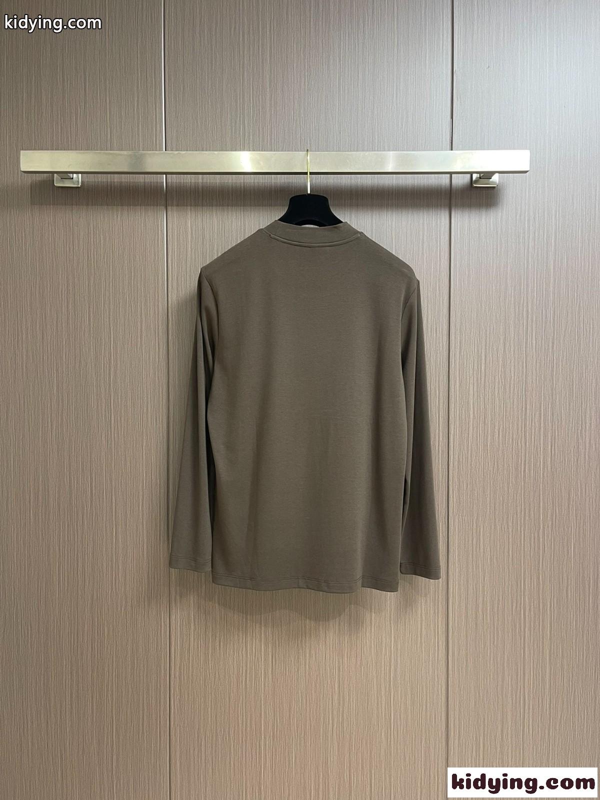 シンプル ロゴ入り プラダ Tシャツ コピー 長袖Tシャツ カーキ-0