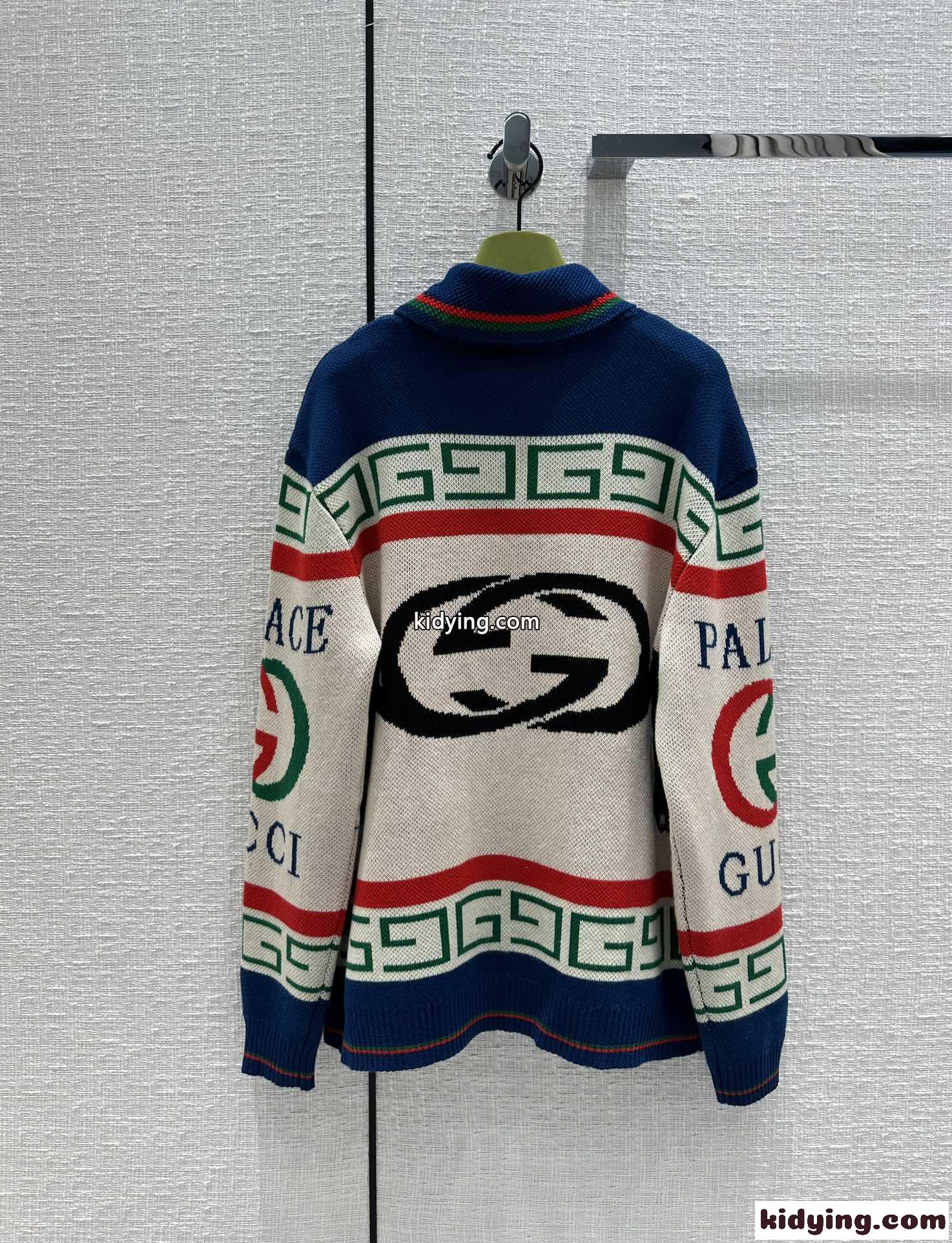 PALACE×GUCCI 人気 コラボ ジャガード ニット グッチ カーディガン コピー 長袖 カジュアル-1
