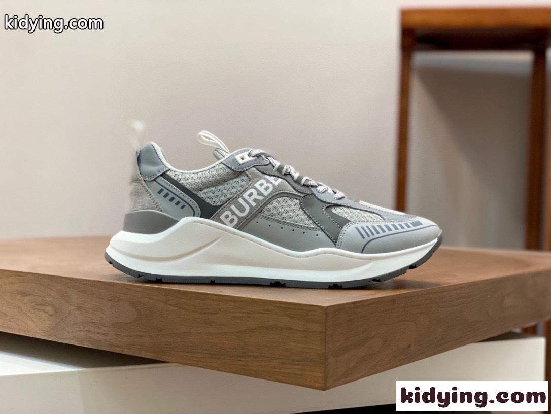 バーバリー スニーカー コピー メンズ Burberry ロゴ スエード＆メッシュ スニーカー-0