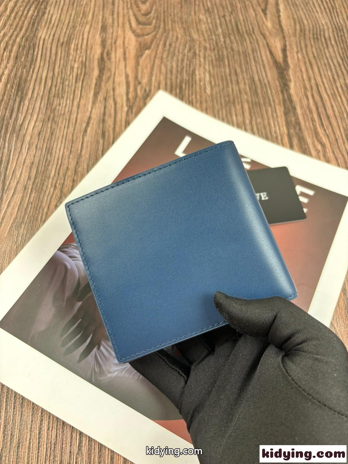 定番 人気 2つ折り財布 ロエベ 財布 コピー コンパクト ウォレット ブルー-1